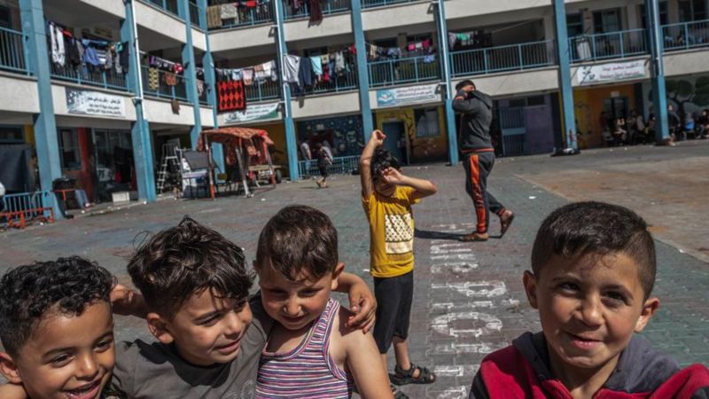 Muchas de las escuelas de Gaza se han convertido en refugio para los desplazados