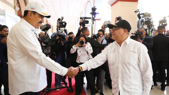 Nicolás Maduro y Gustavo Petro en su más reciente encuentro. Foto: Presidencia