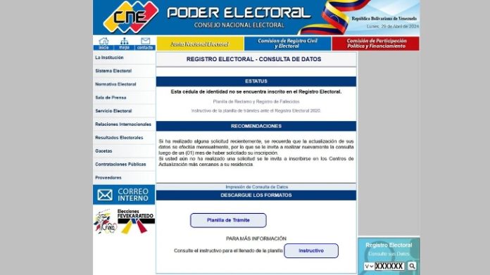 Registro Electoral CNE