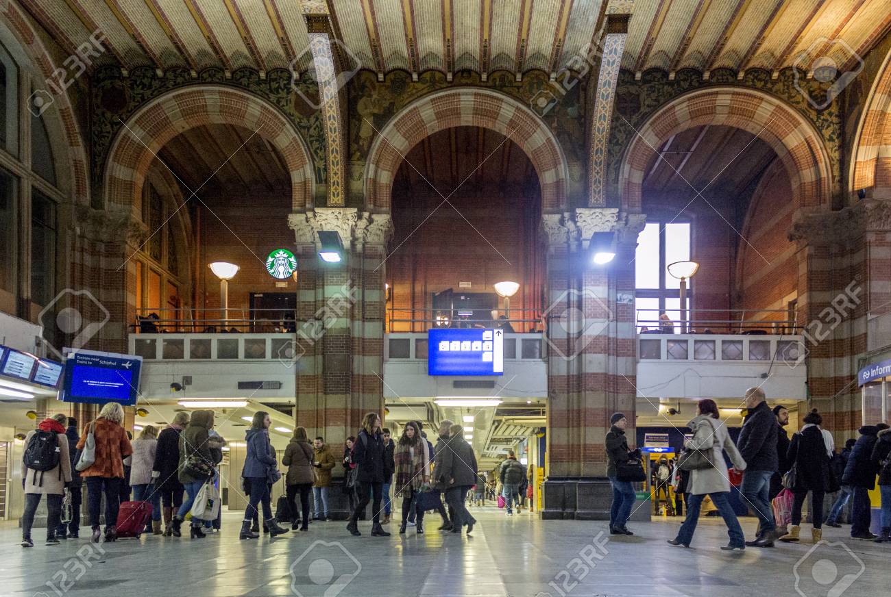 Central Station on February 07, 2015 in Amsterdam. Central Stati