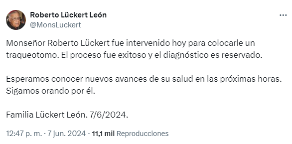 Tweet monseñor