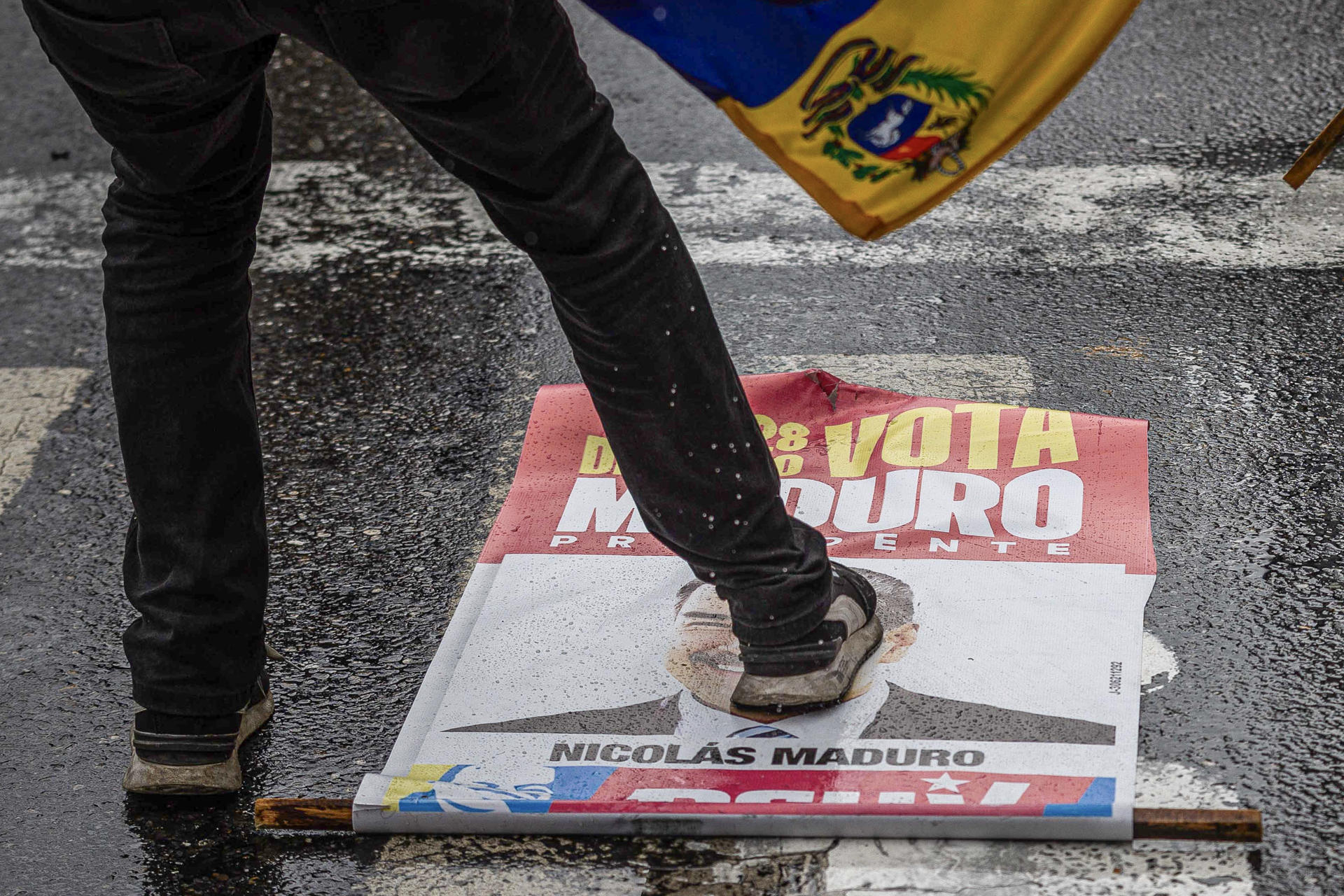 Protestas en Caracas contra los resultados de las presidenciales