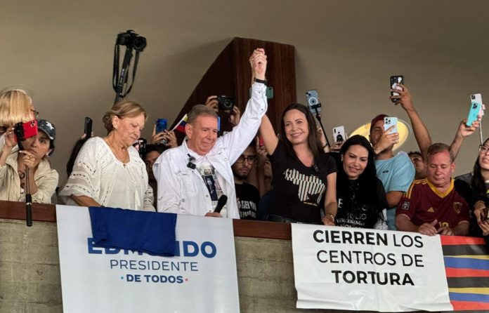 Edmundo González y María Corina Machado. Foto: @ConVzlaComando