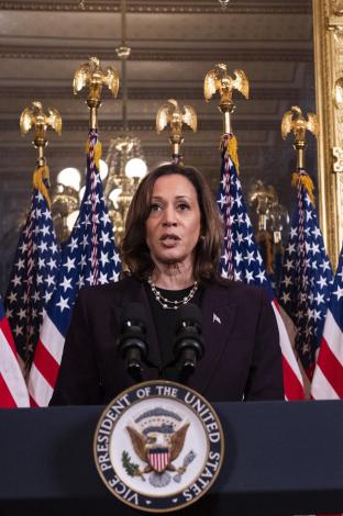 La vicepresidenta y virtual candidata demócrata a las elecciones, Kamala Harris. FOTO: AFP