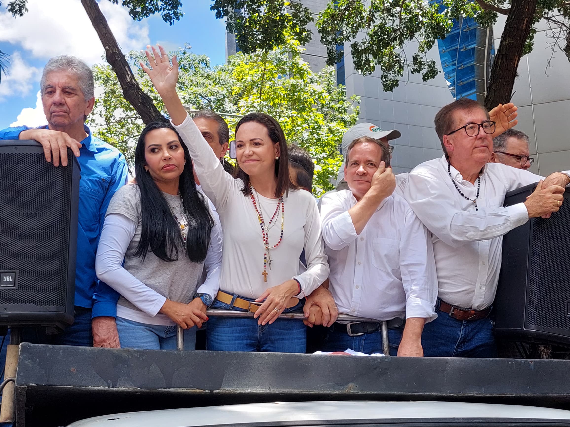 María Corina Machado en la concentración en Caracas: «Tenemos una estrategia robusta y está funcionando»