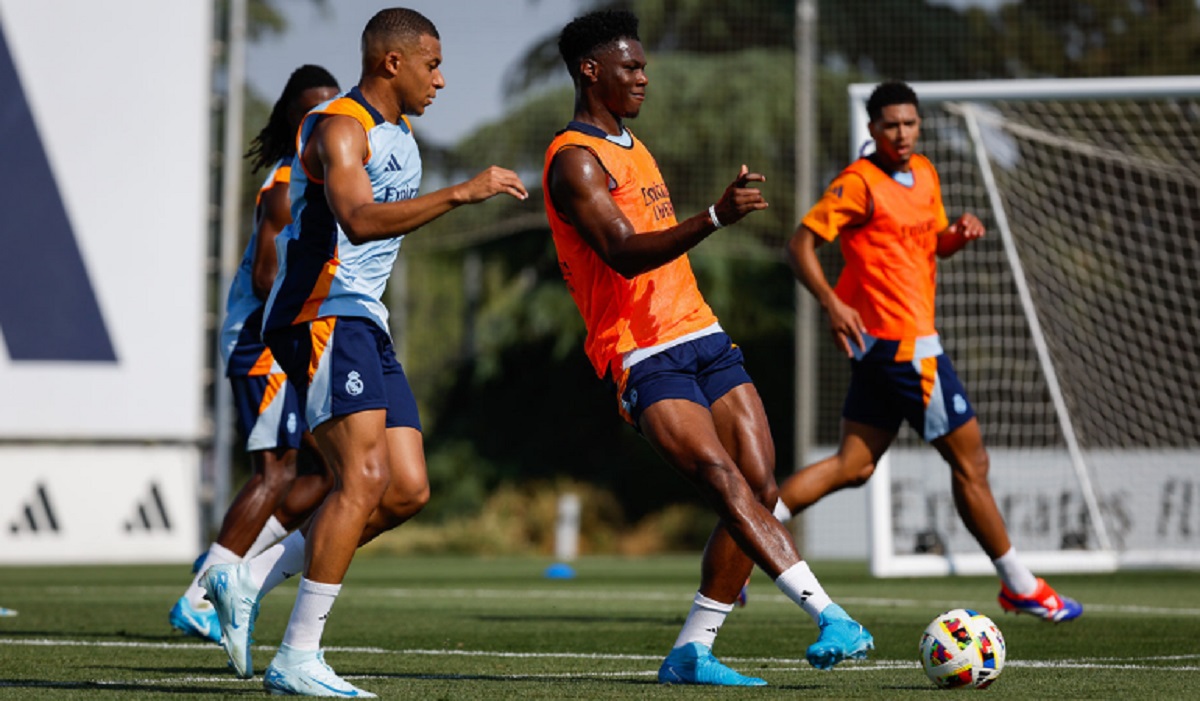 Mbappé disfrutó su primer entrenamiento con el Real Madrid