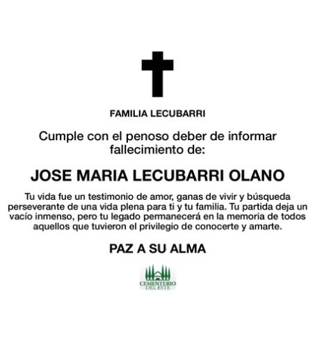 Obituario José María Lecubarri Olano