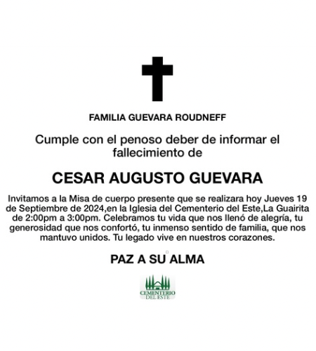 Obituario César Augusto Guevara