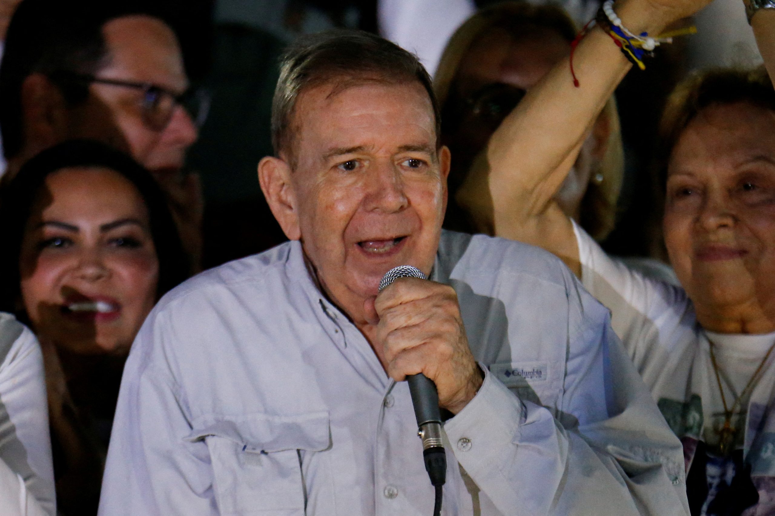 FILE PHOTO: Venezuela’s opposition presidential candidate Edmundo Gonzalez and opposition leader Maria Corina Machado campaign in Caracas