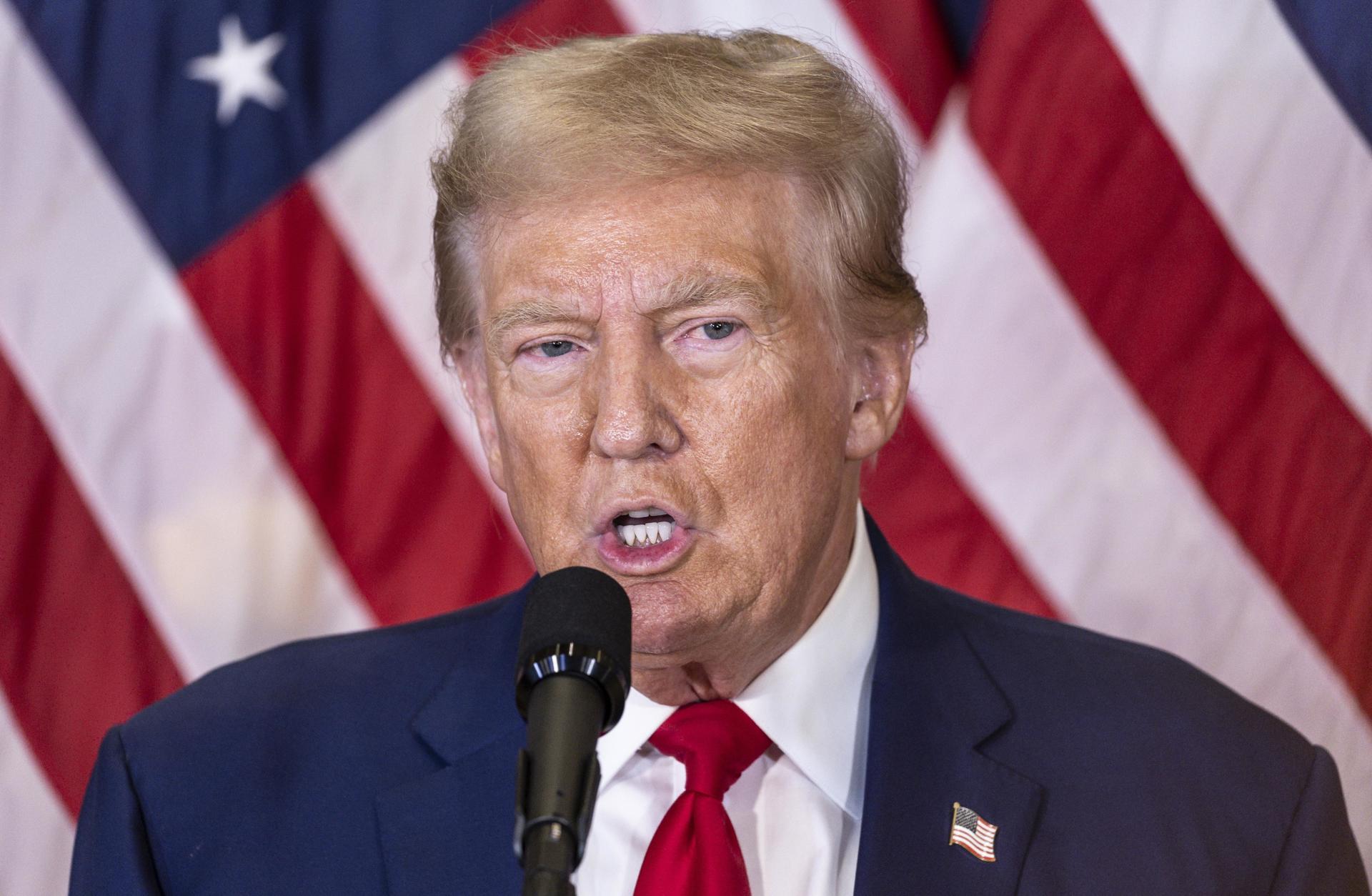 Donald Trump holds a press conference in Lobby of Trump Tower in New York