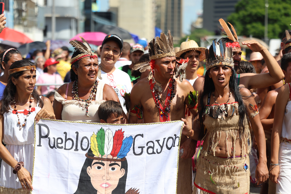 'Day of Indigenous Resistance' march in Caracas