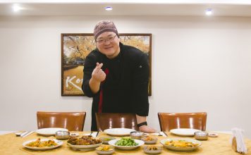 Din Din Korea, auténtica y tradicional comida coreana sobre la mesa