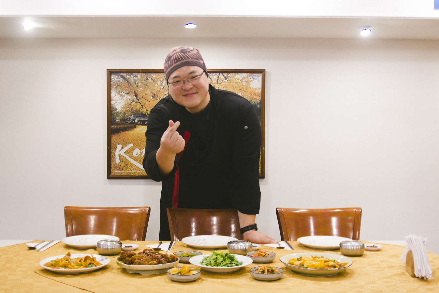 Din Din Korea, auténtica y tradicional comida coreana sobre la mesa