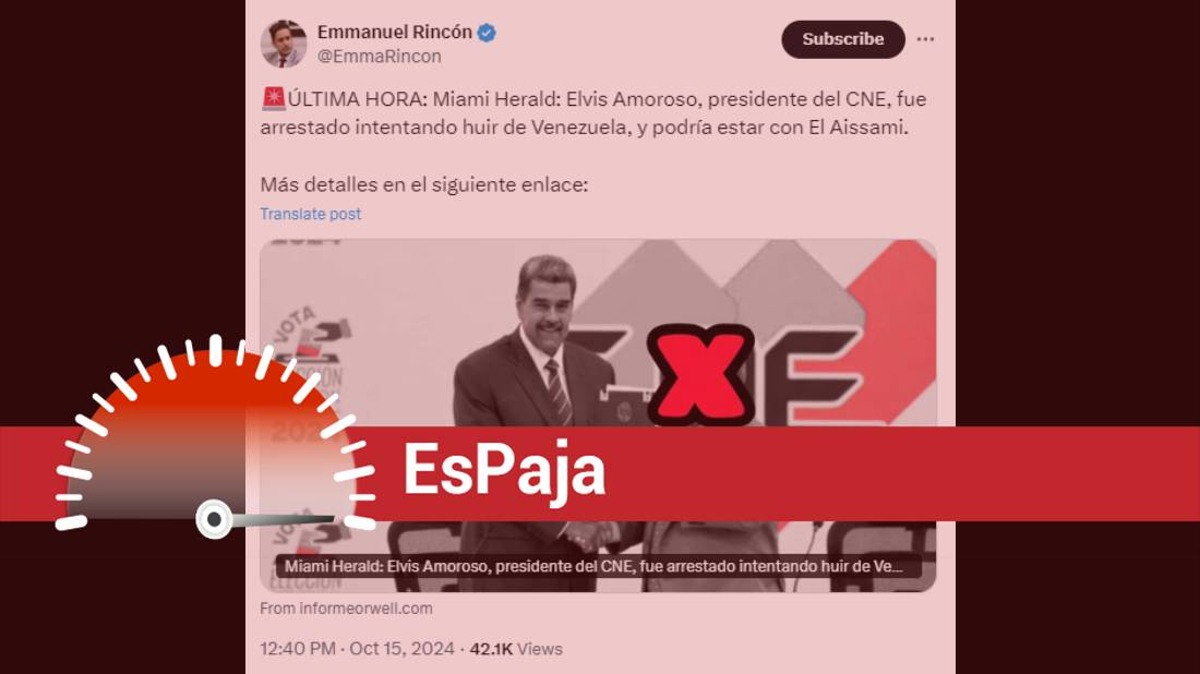 ¿Elvis Amoroso fue arrestado mientras intentaba huir de Venezuela?