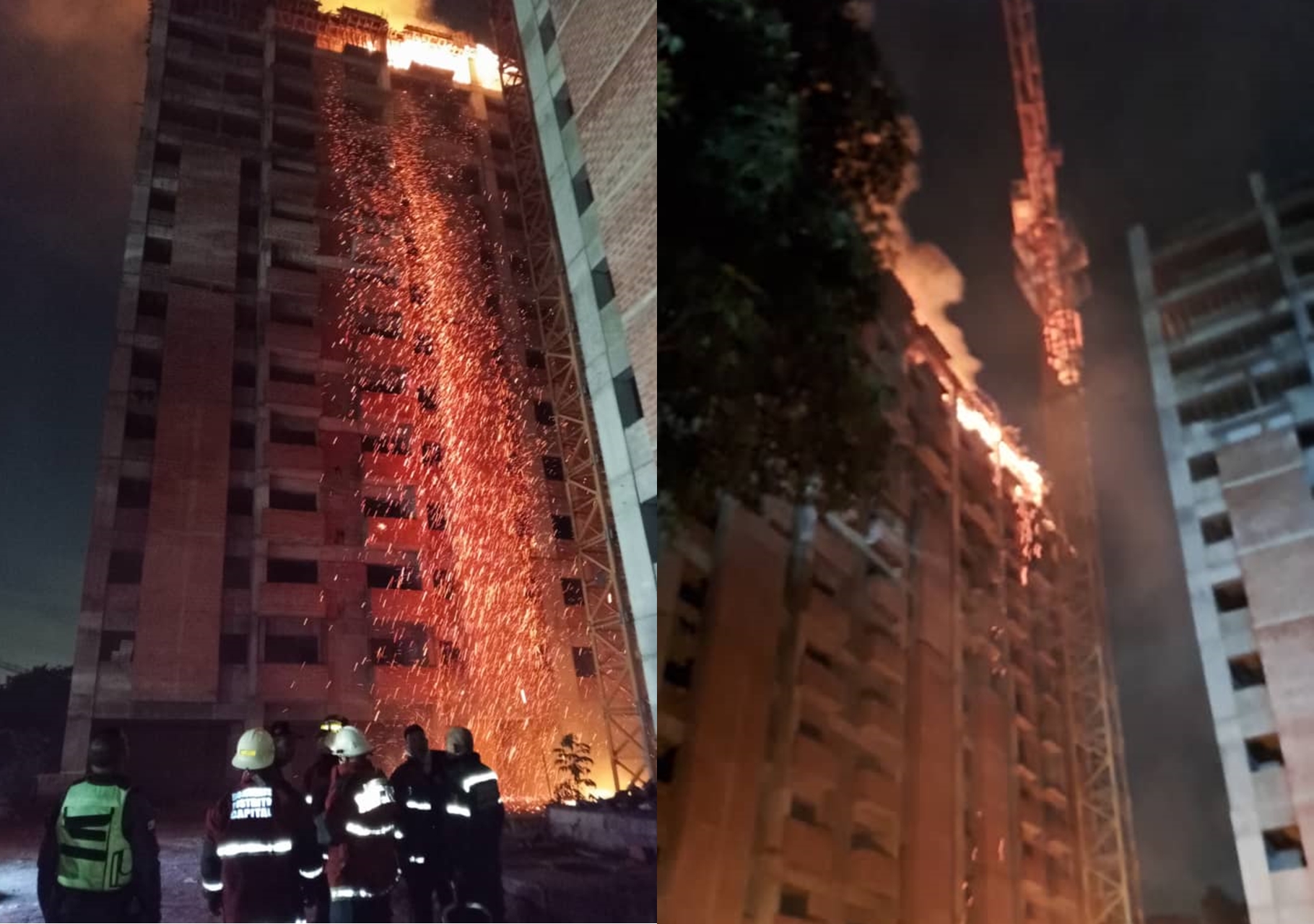 Se registró un incendio en una torre en construcción de Fuerte Tiuna