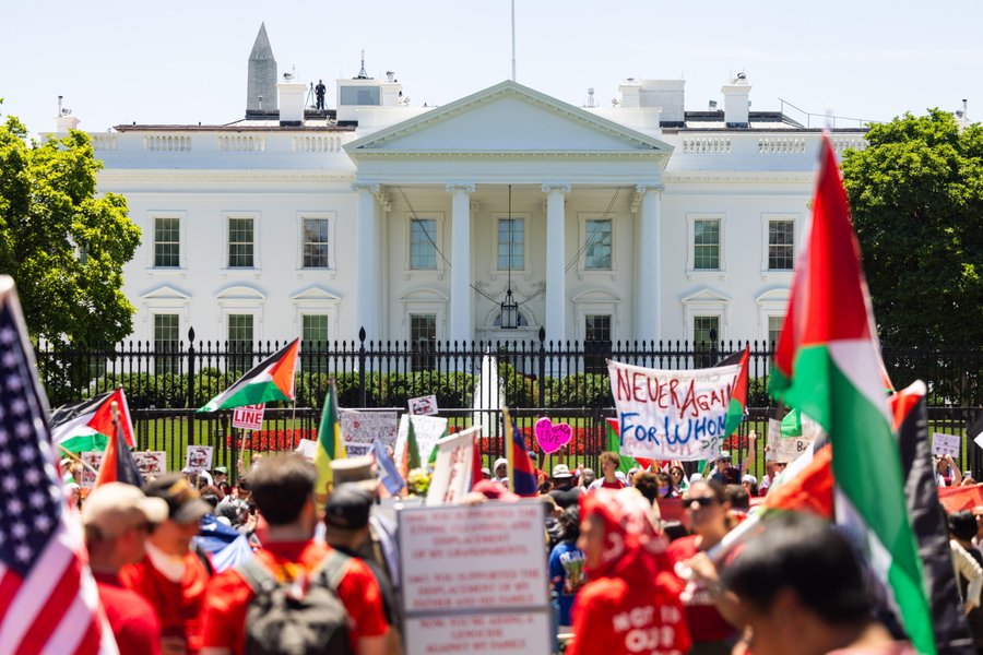 Protestas propalestinas llegan a la Casa Blanca a casi un año de los ataques del Hamás