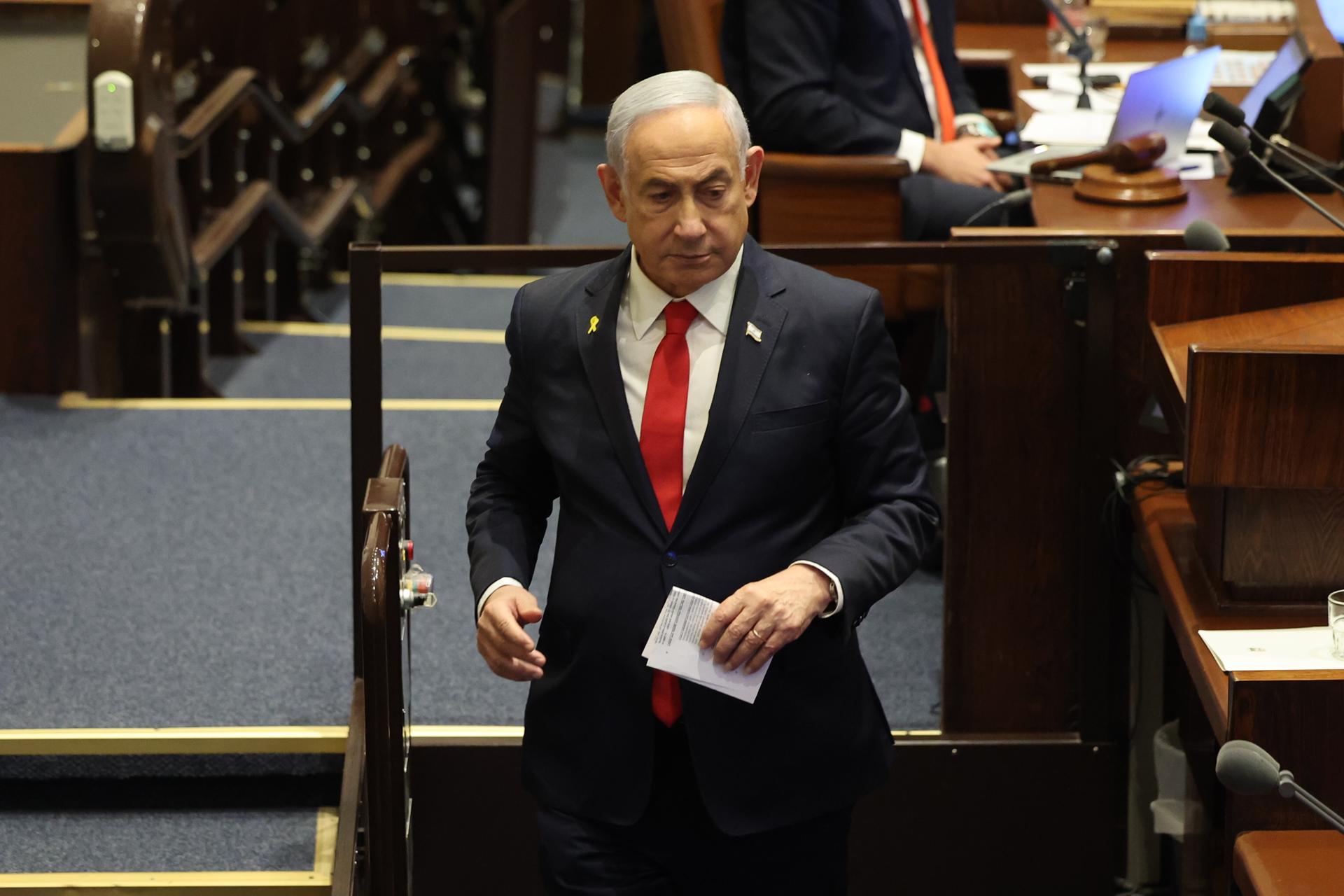 Israeli PM Netanyahu addresses Knesset