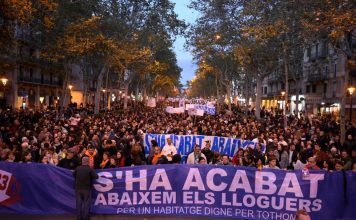 Protestaron en Barcelona contra los altos costos de los alquileres