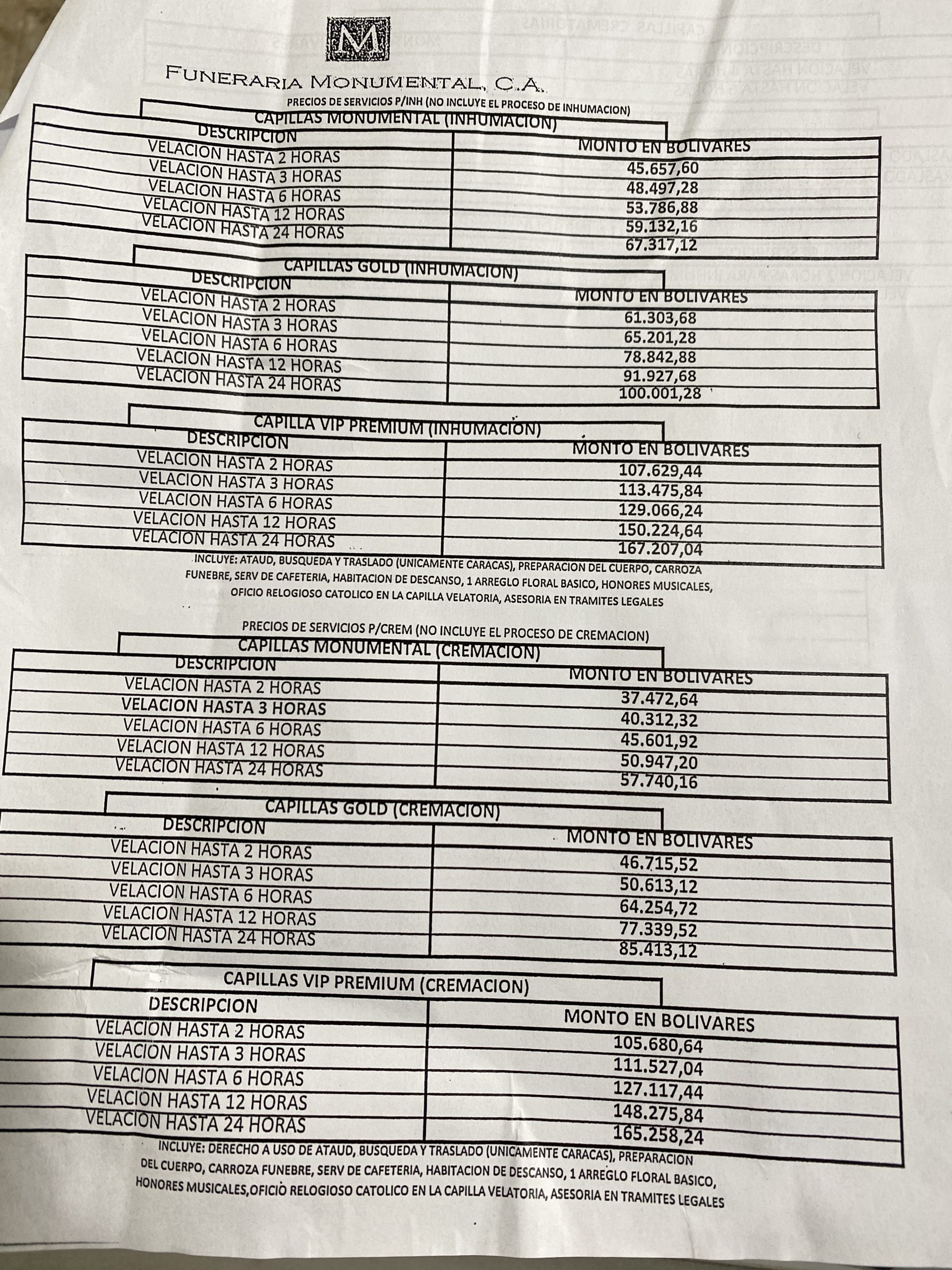 Cementerios Funerarias Caracas Servicios Funerarios Fallecimiento