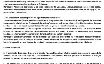 Oferta de Empleo Embajada de la India en Caracas