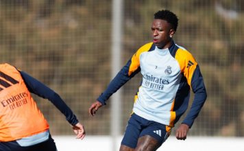 Vinícius entrena con el Real Madrid