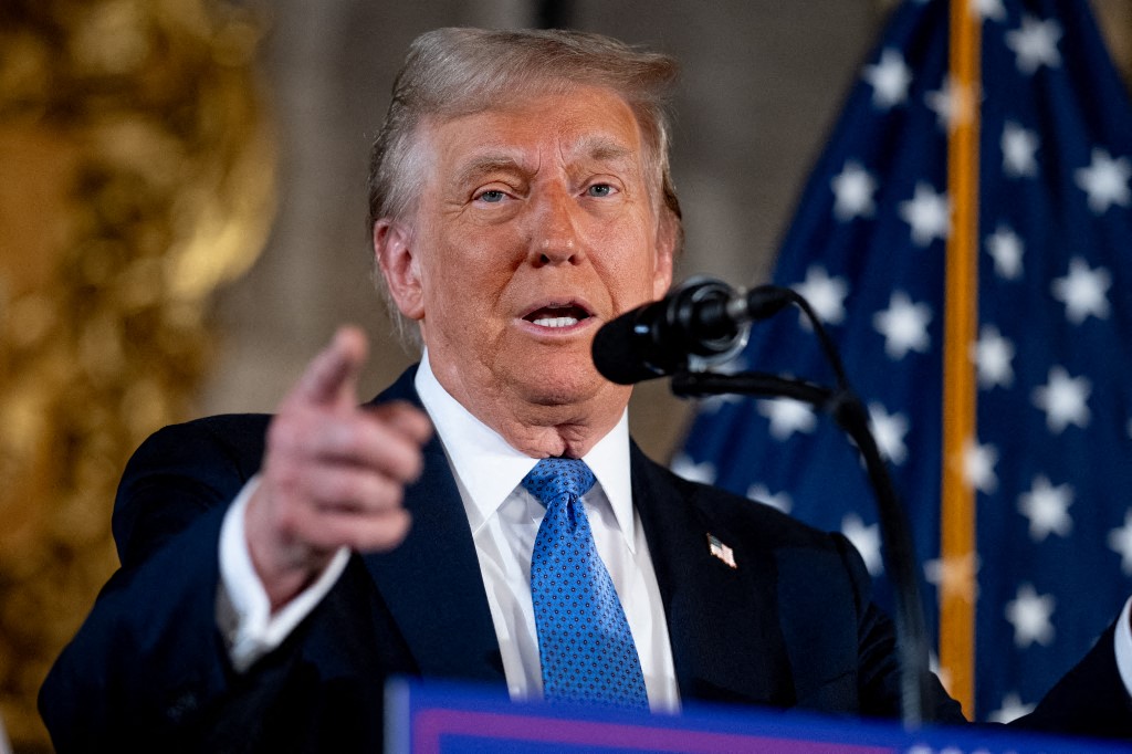 President-Elect Trump Speaks To The Press At Mar-A-Lago