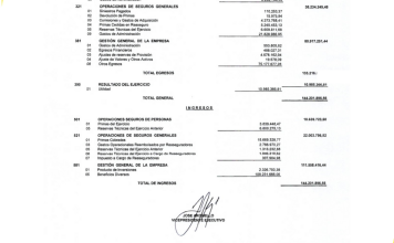 Balance Seguros La Occidental Diciembre 2023