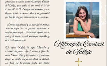 Obituario Milangela Cacciari De Vallejo