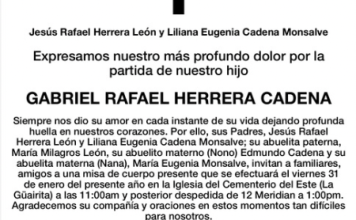 Obituario Gabriel Rafael Herrera Cadena