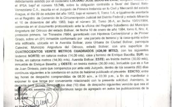 Edicto Prescripción de Obligación Personal Rocco Rafael Passarelli Romero