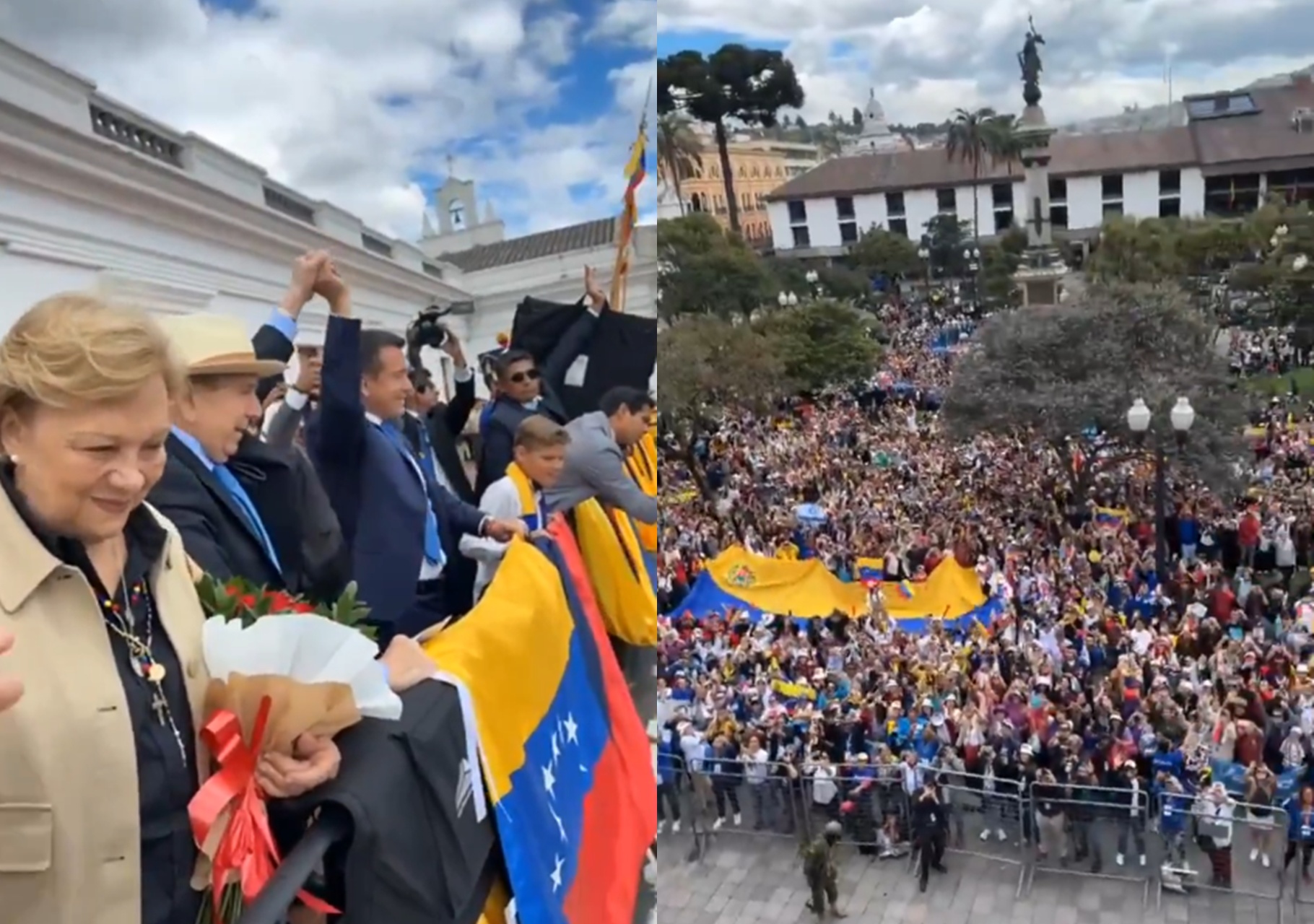 Edmundo González saludó a venezolanos desde el balcón presidencial de Ecuador